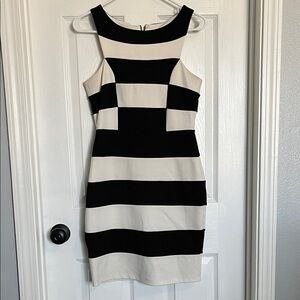 Gianni Bini Black and White Striped Mini Dress
